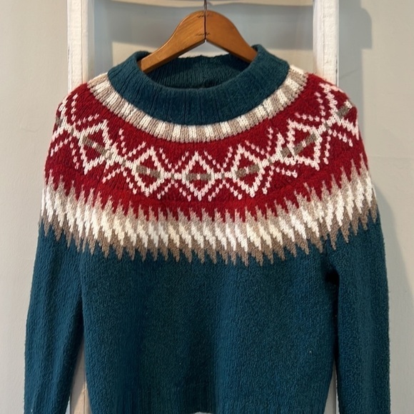 𝅺american Eagle Outfitters fair isle winter sweater size xs - Picture 4 of 8